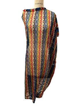 NWT Do Everything In Love Crochet Swim Cover Up One Size Colorful Beach Kimono